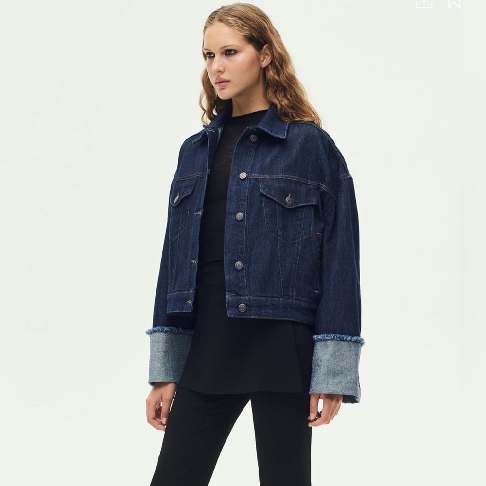 Zara ZW DENIM COLLECTION JACKET. Blue. Size XS. New with Tags. - Picture 3 of 11